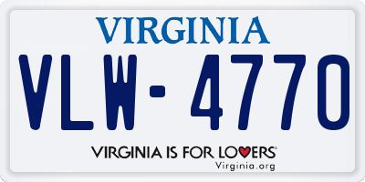 VA license plate VLW4770