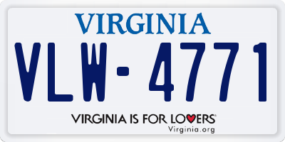 VA license plate VLW4771