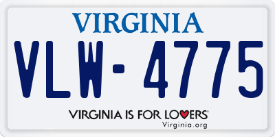 VA license plate VLW4775