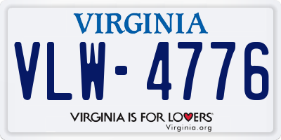 VA license plate VLW4776