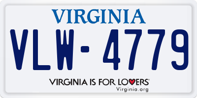 VA license plate VLW4779