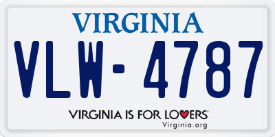 VA license plate VLW4787