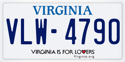 VA license plate VLW4790