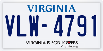 VA license plate VLW4791