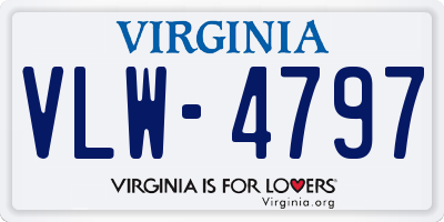 VA license plate VLW4797