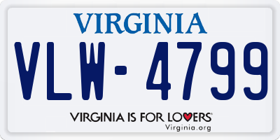 VA license plate VLW4799