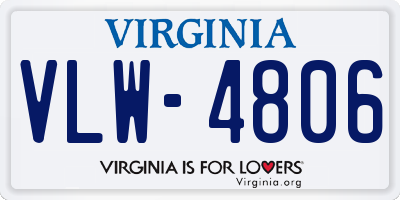 VA license plate VLW4806