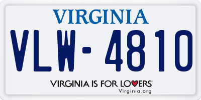 VA license plate VLW4810