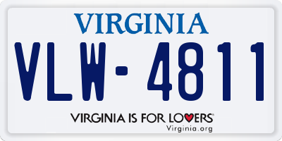 VA license plate VLW4811