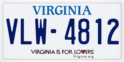 VA license plate VLW4812