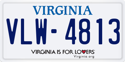 VA license plate VLW4813