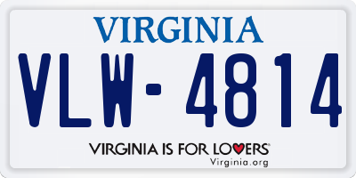 VA license plate VLW4814