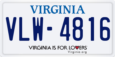 VA license plate VLW4816