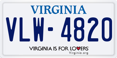 VA license plate VLW4820