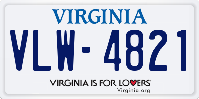 VA license plate VLW4821