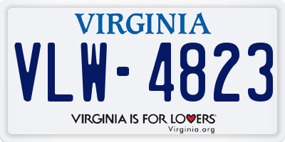 VA license plate VLW4823