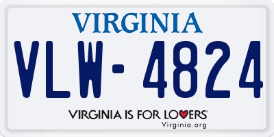 VA license plate VLW4824