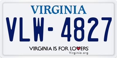 VA license plate VLW4827