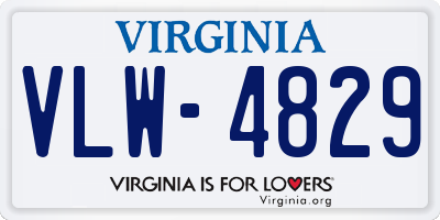 VA license plate VLW4829