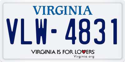 VA license plate VLW4831