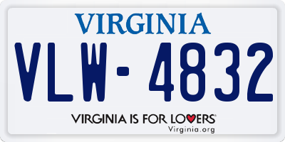 VA license plate VLW4832