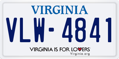 VA license plate VLW4841