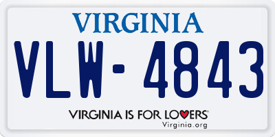 VA license plate VLW4843