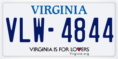 VA license plate VLW4844