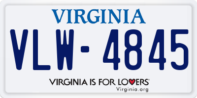 VA license plate VLW4845