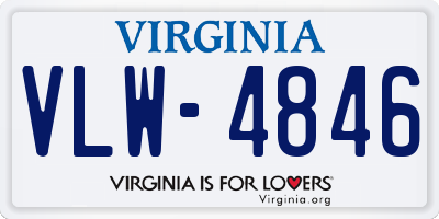 VA license plate VLW4846