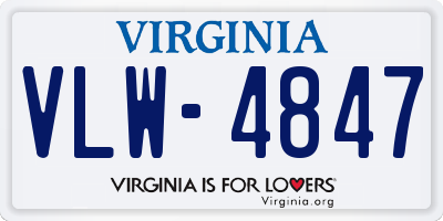 VA license plate VLW4847