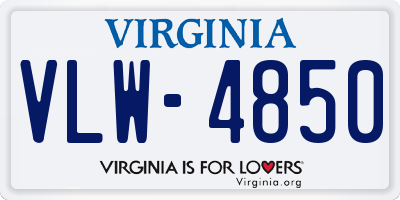 VA license plate VLW4850