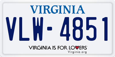 VA license plate VLW4851