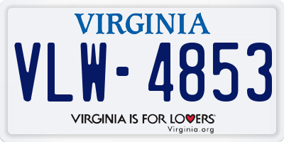 VA license plate VLW4853