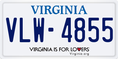 VA license plate VLW4855