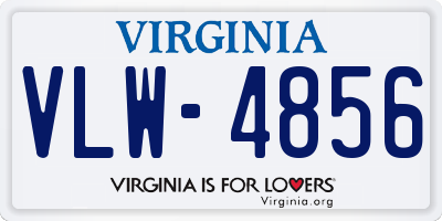 VA license plate VLW4856