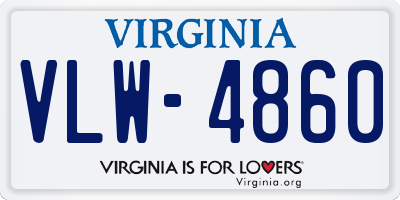 VA license plate VLW4860