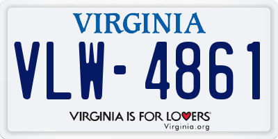 VA license plate VLW4861