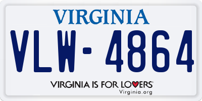 VA license plate VLW4864