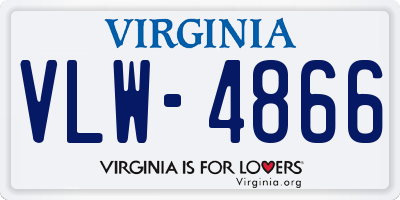 VA license plate VLW4866