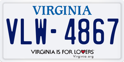 VA license plate VLW4867