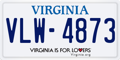 VA license plate VLW4873