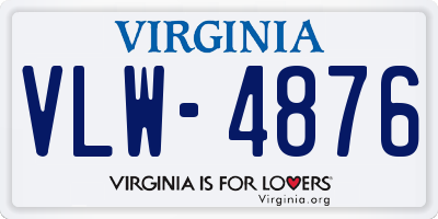 VA license plate VLW4876