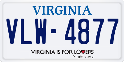 VA license plate VLW4877