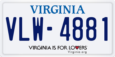 VA license plate VLW4881