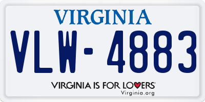 VA license plate VLW4883