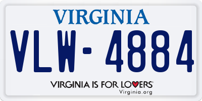 VA license plate VLW4884