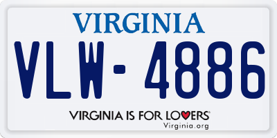 VA license plate VLW4886