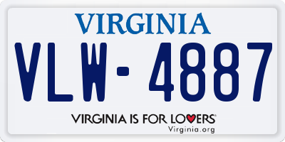 VA license plate VLW4887