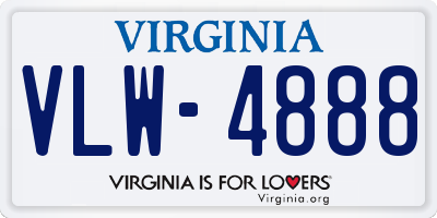 VA license plate VLW4888